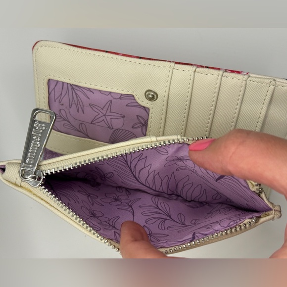 Rare Disney Loungefly Ariel Watercolor Sketch Bifold Wallet Clutch - Picture 7 of 9